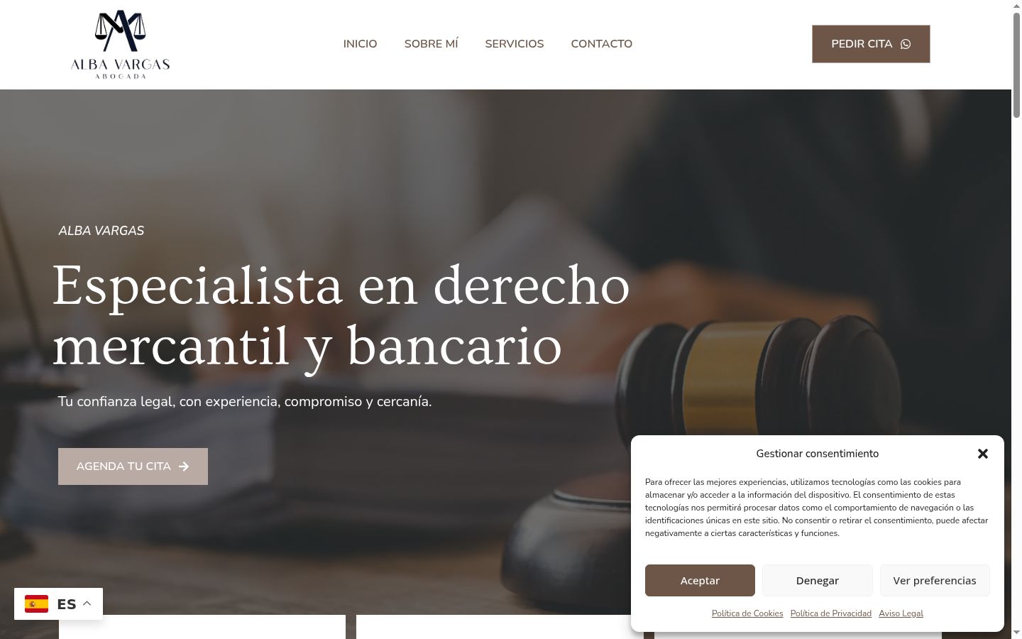Screenshot of the consent banner shown before any interaction