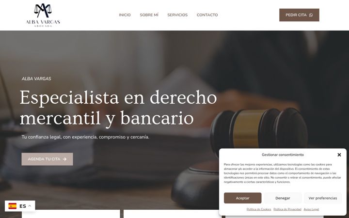 Screenshot of albavargasabogada.es