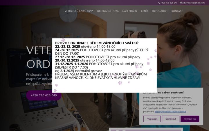 Screenshot του albavet.cz