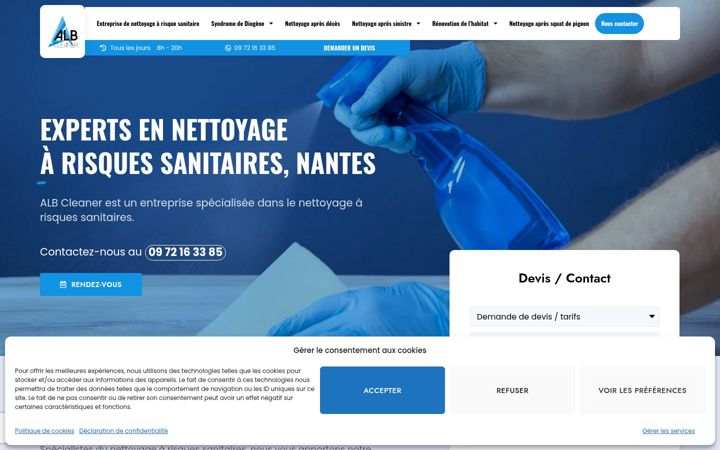 Screenshot of albcleaner.com