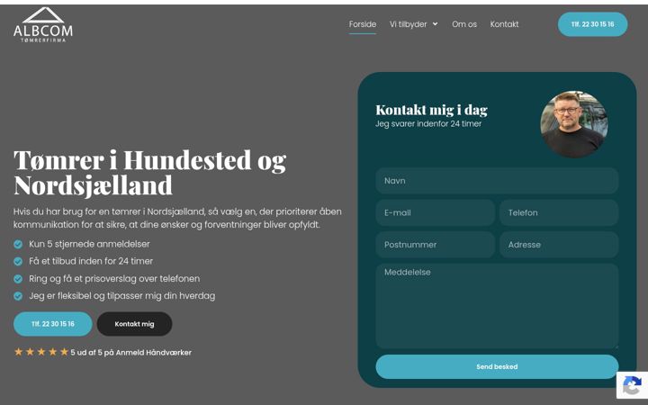 Screenshot von albcom.dk