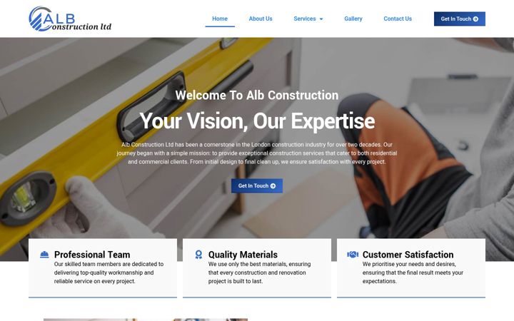 Screenshot of albconstruction.co.uk