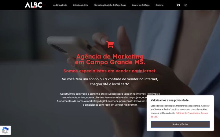 Screenshot of albcpublicidade.com.br