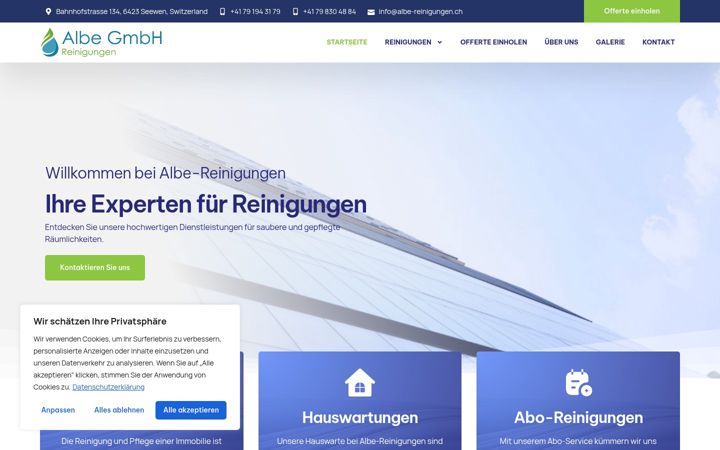 Screenshot of albe-reinigungen.ch