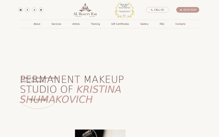 Captură de ecran a albeautybar.com