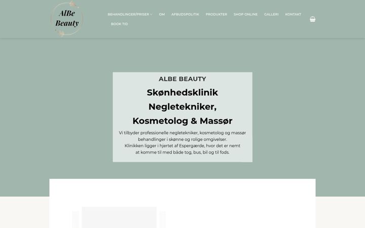 Screenshot of albebeauty.dk