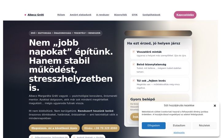 Screenshot of albeczgreti.hu