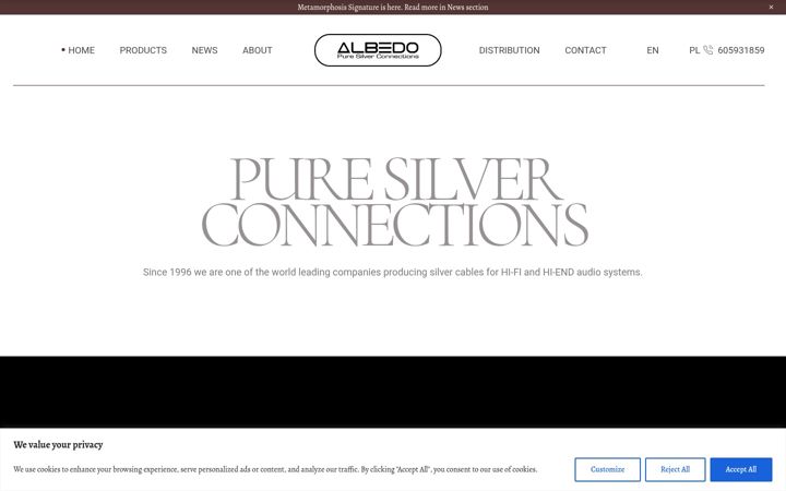 Screenshot of albedo-silver.com