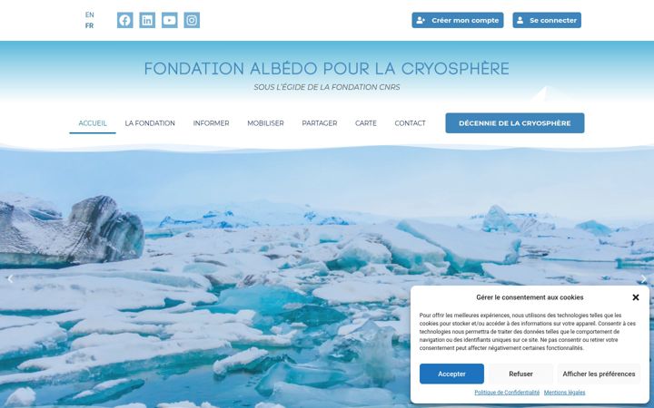 Zrzut ekranu albedocryosphere.fr