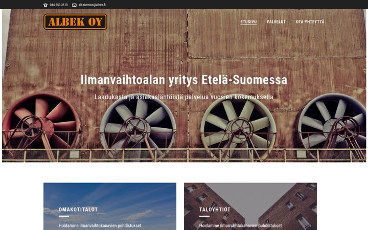 Skærmbillede af albek.fi
