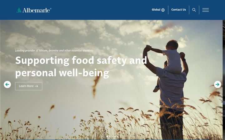 Screenshot of albemarle.com