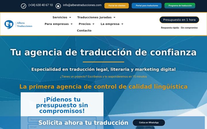 Screenshot of alberatraducciones.com