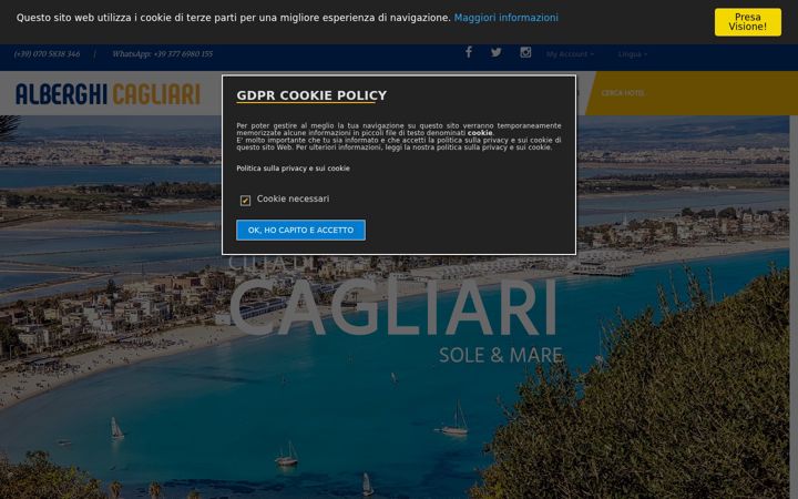 Screenshot of alberghi-cagliari.it