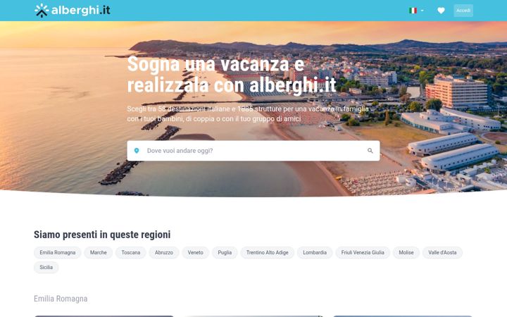 Screenshot of alberghi.it