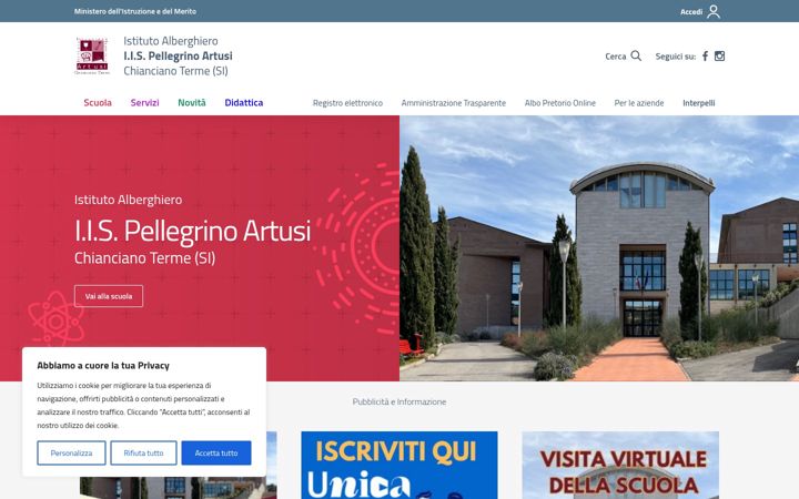 Screenshot von alberghierochianciano.edu.it