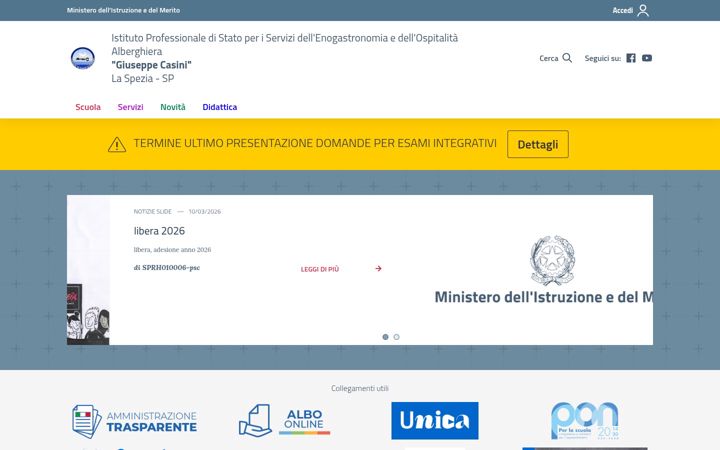 Screenshot of alberghierolaspezia.edu.it