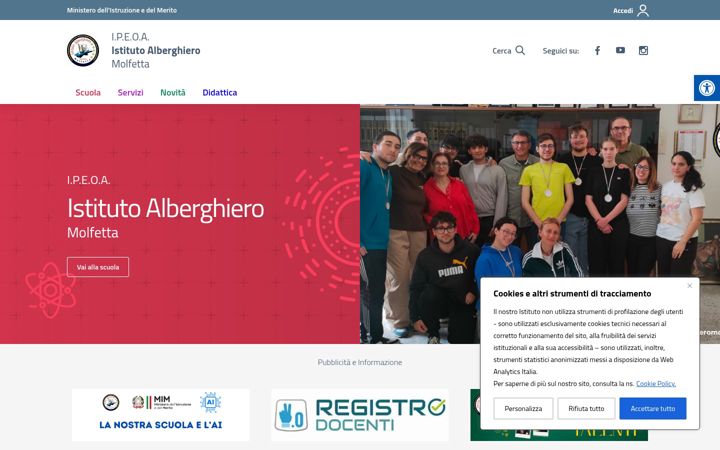 Screenshot of alberghieromolfetta.edu.it