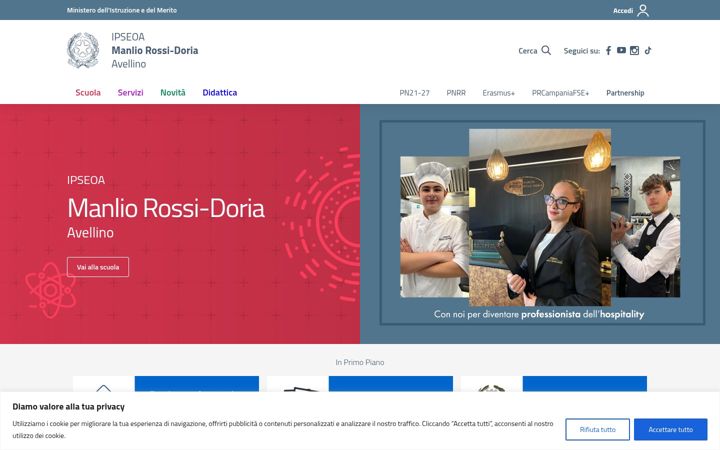 Screenshot of alberghierorossidoria.edu.it