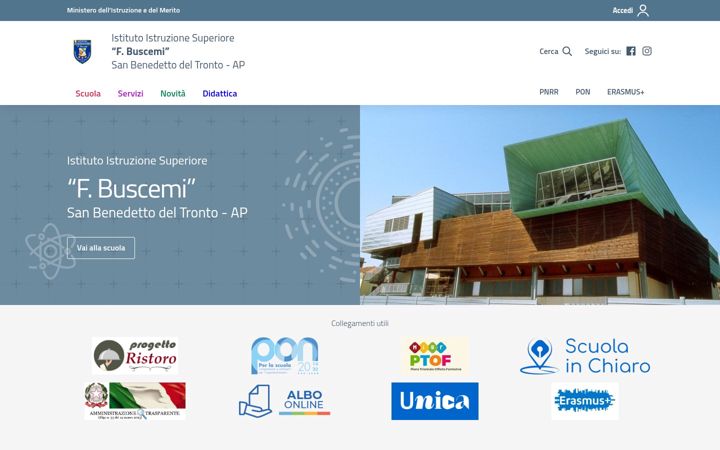Ekrānuzņēmums no alberghierosbt.edu.it
