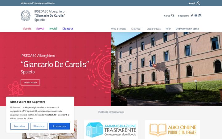 Screenshot of alberghierospoleto.edu.it