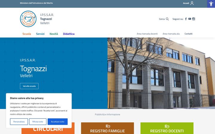 Screenshot of alberghierovelletri.edu.it