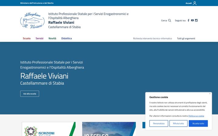 Screenshot of alberghieroviviani.edu.it