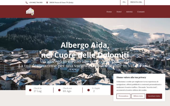 Screenshot of albergoaida.com