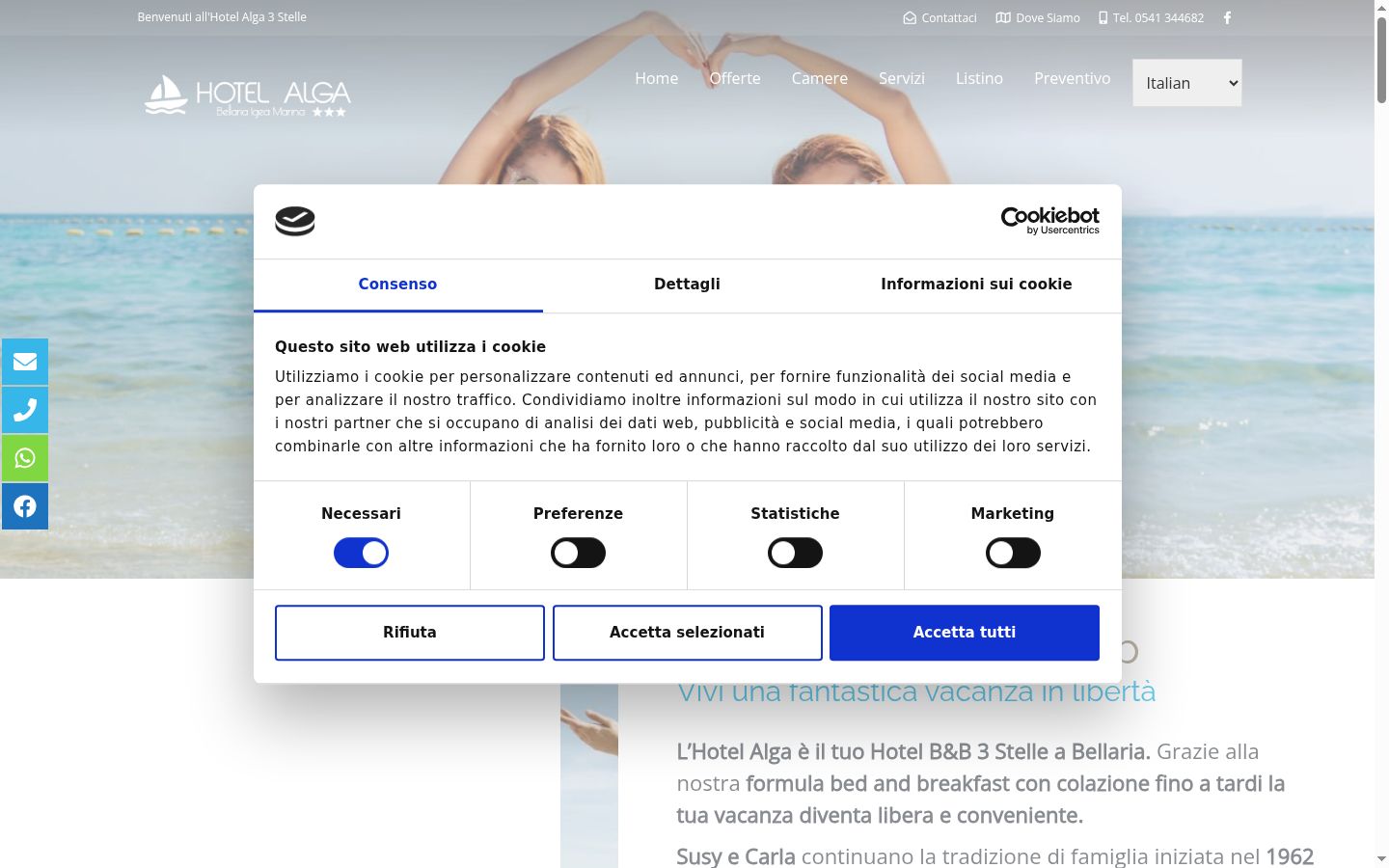 Snímka obrazovky banera súhlasu zobrazeného pred akoukoľvek interakciou