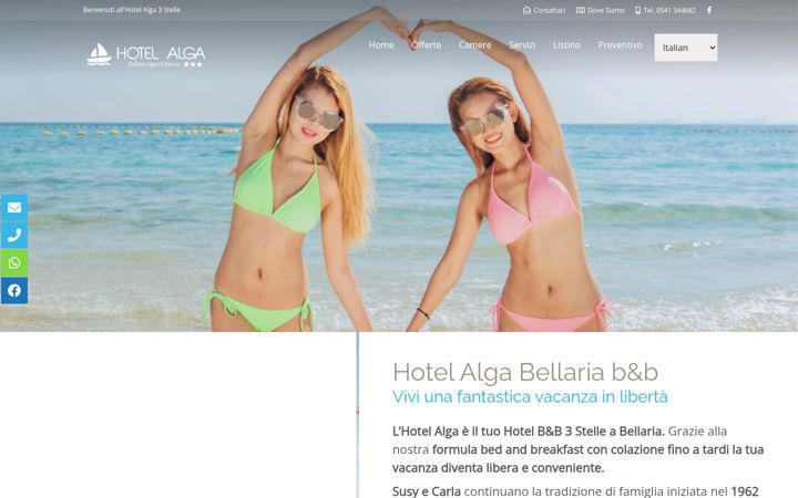 Screenshot of albergoalga.com