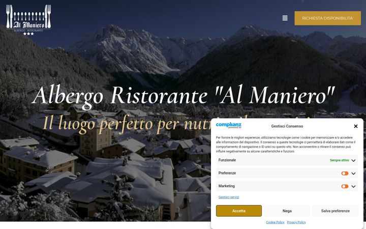 Screenshot of albergoalmaniero.it