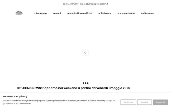 Screenshot of albergoalpinocardini.com