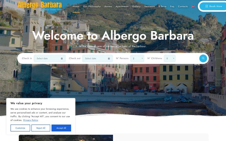 Screenshot of albergobarbara.it