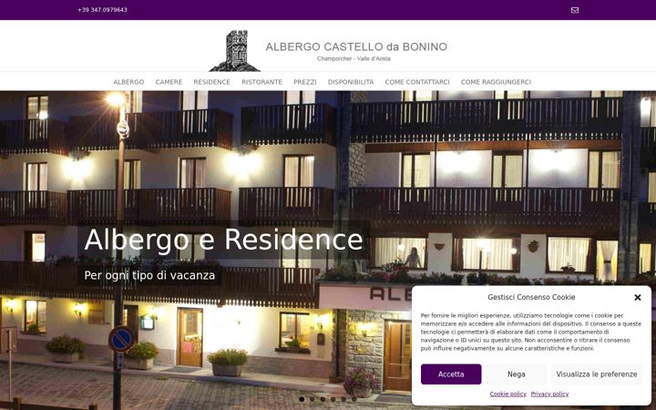 Capture d'écran de albergocastellodabonino.com