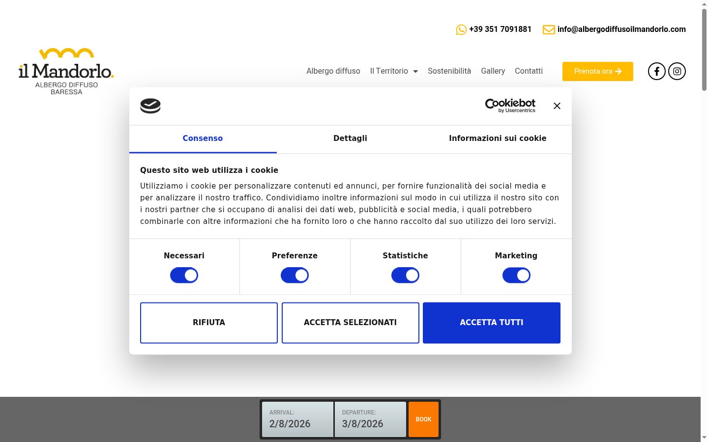 Screenshot of the consent banner shown before any interaction