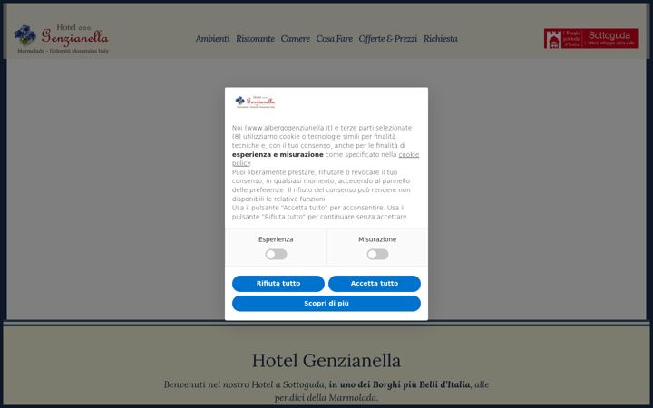 Snimka zaslona za albergogenzianella.it