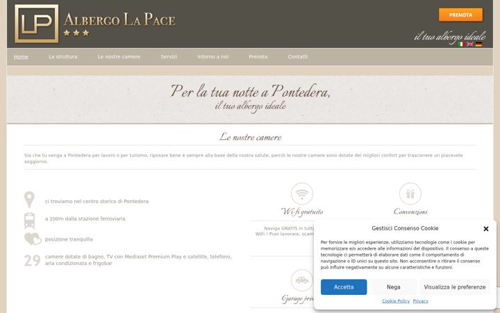Screenshot of albergolapacepontedera.it