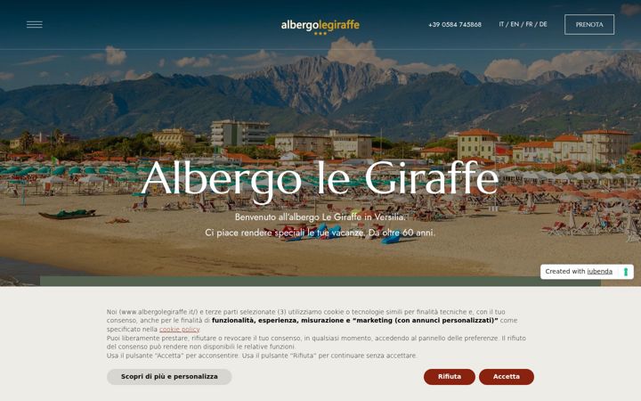 Screenshot of albergolegiraffe.it