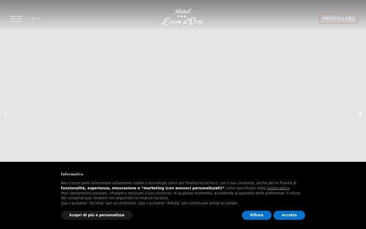 Screenshot of albergoleondoro.it