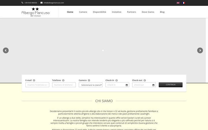 Screenshot of albergomancuso.com