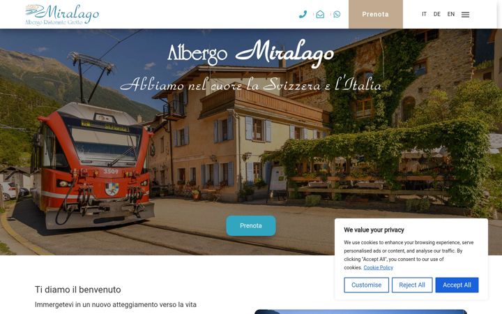 Screenshot of albergomiralago.ch