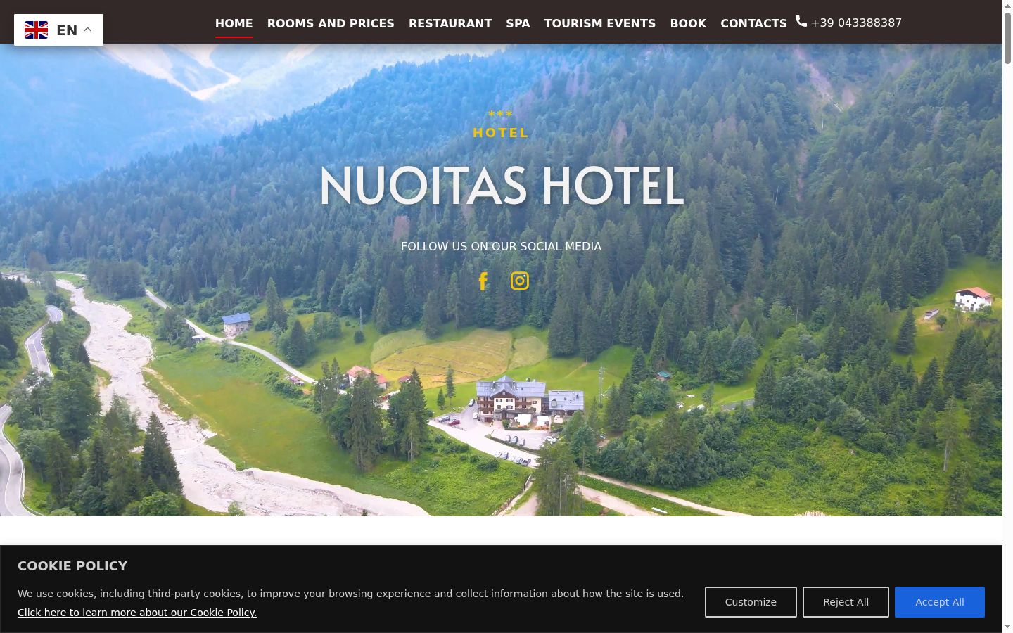 Screenshot of the consent banner shown before any interaction