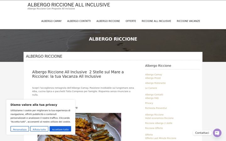 Screenshot of albergoriccione.biz