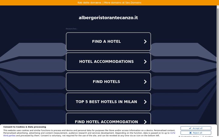Screenshot of albergoristorantecanzo.it