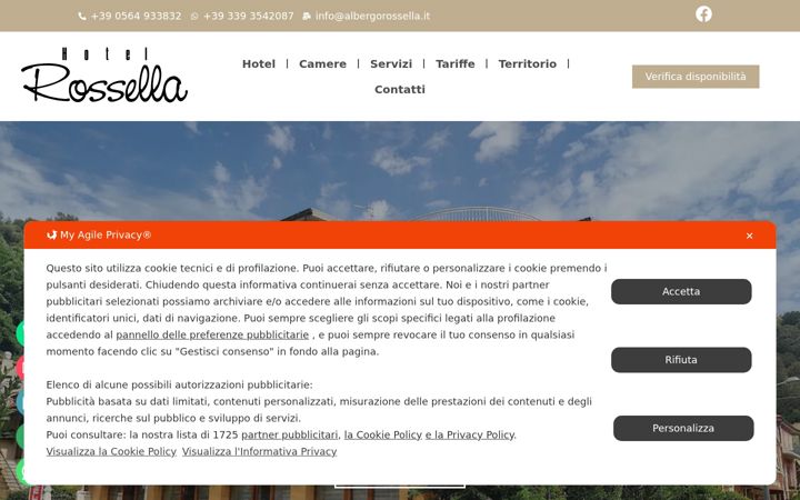 Screenshot von albergorossella.it