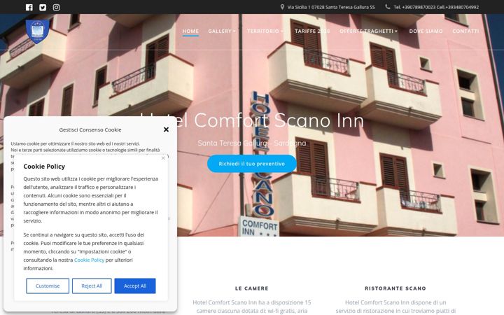 Screenshot of albergoscano.it