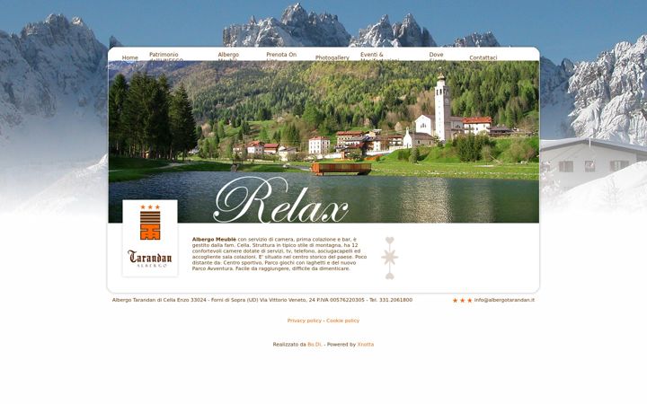 Posnetek zaslona albergotarandan.it