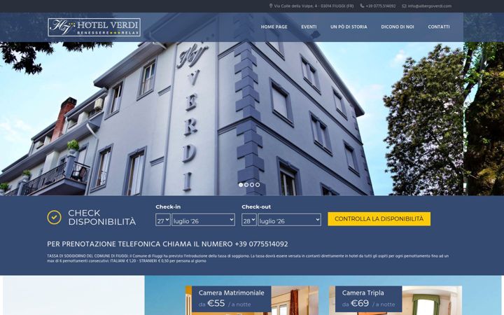 Screenshot of albergoverdi.com