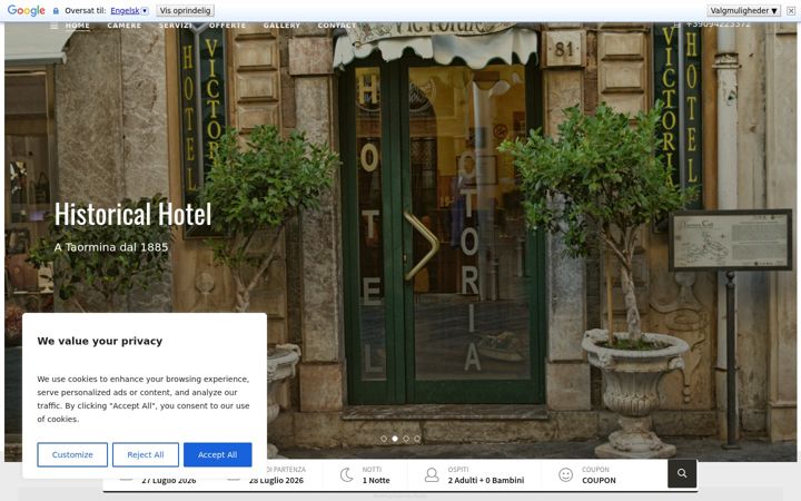 Screenshot of albergovictoria.it
