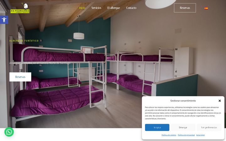 Screenshot of albergueaspedreiras.com