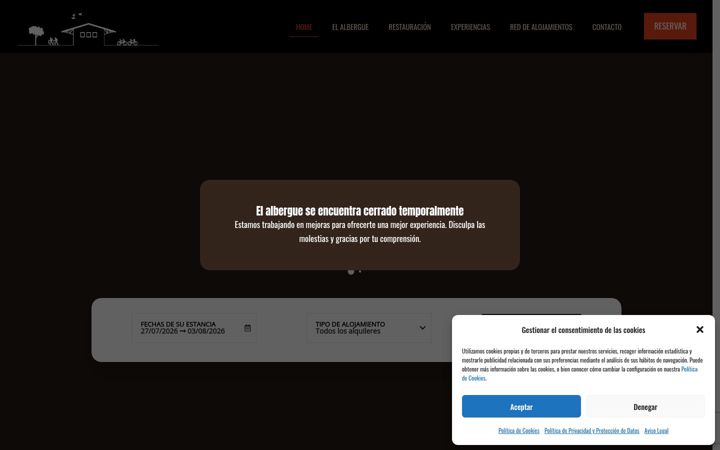 Screenshot of alberguedecretas.com